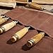 Wrench Tool Roll with 6 Pockets,Waxed Canvas Tool Roll Up Pouch for Chisels, Hammers, fishing jigs, carving knife (Brown)