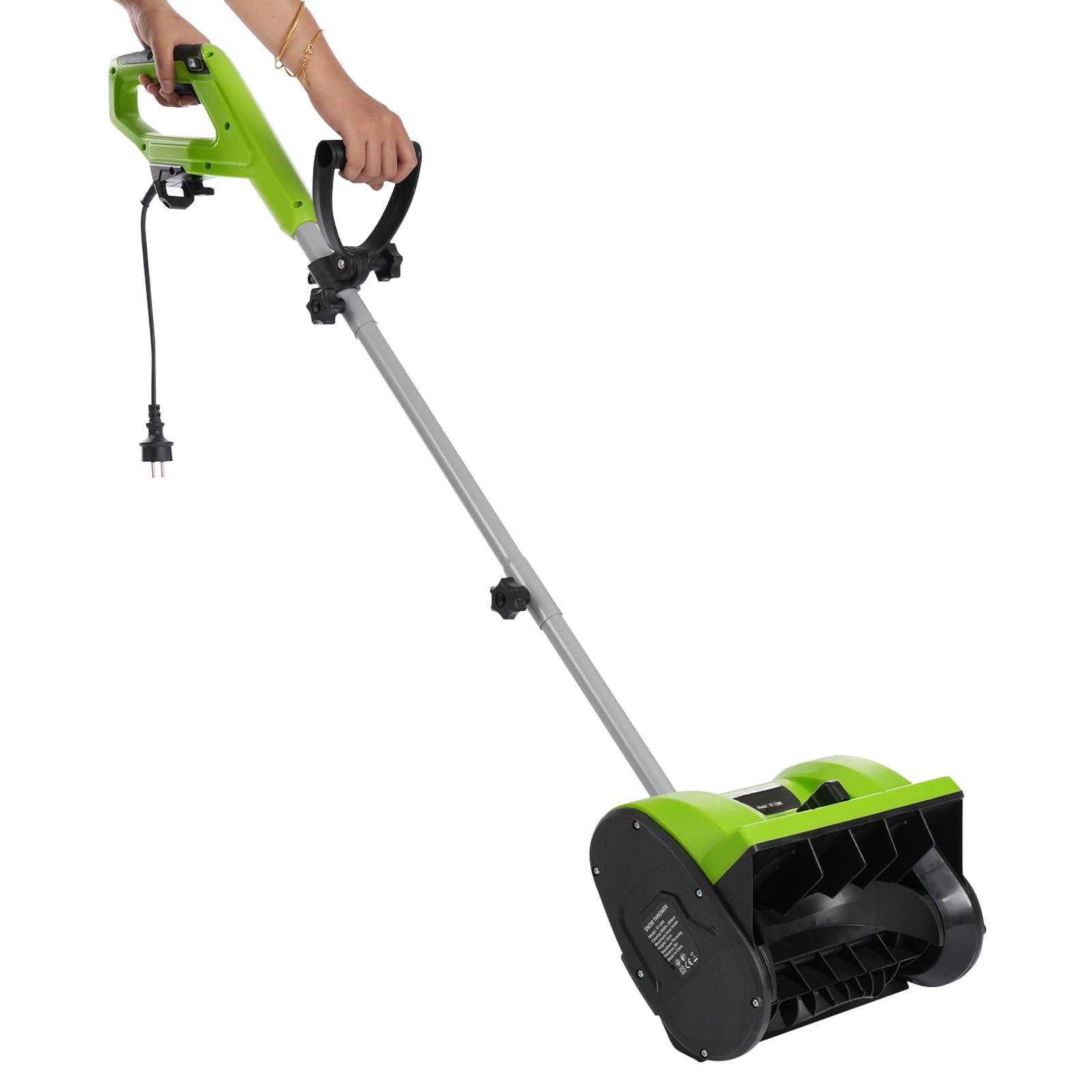 Souffleuse à Neige Électrique 1200 W 220 V 8 m Distance de Lancer 30 cm Largeur 15 cm Hauteur