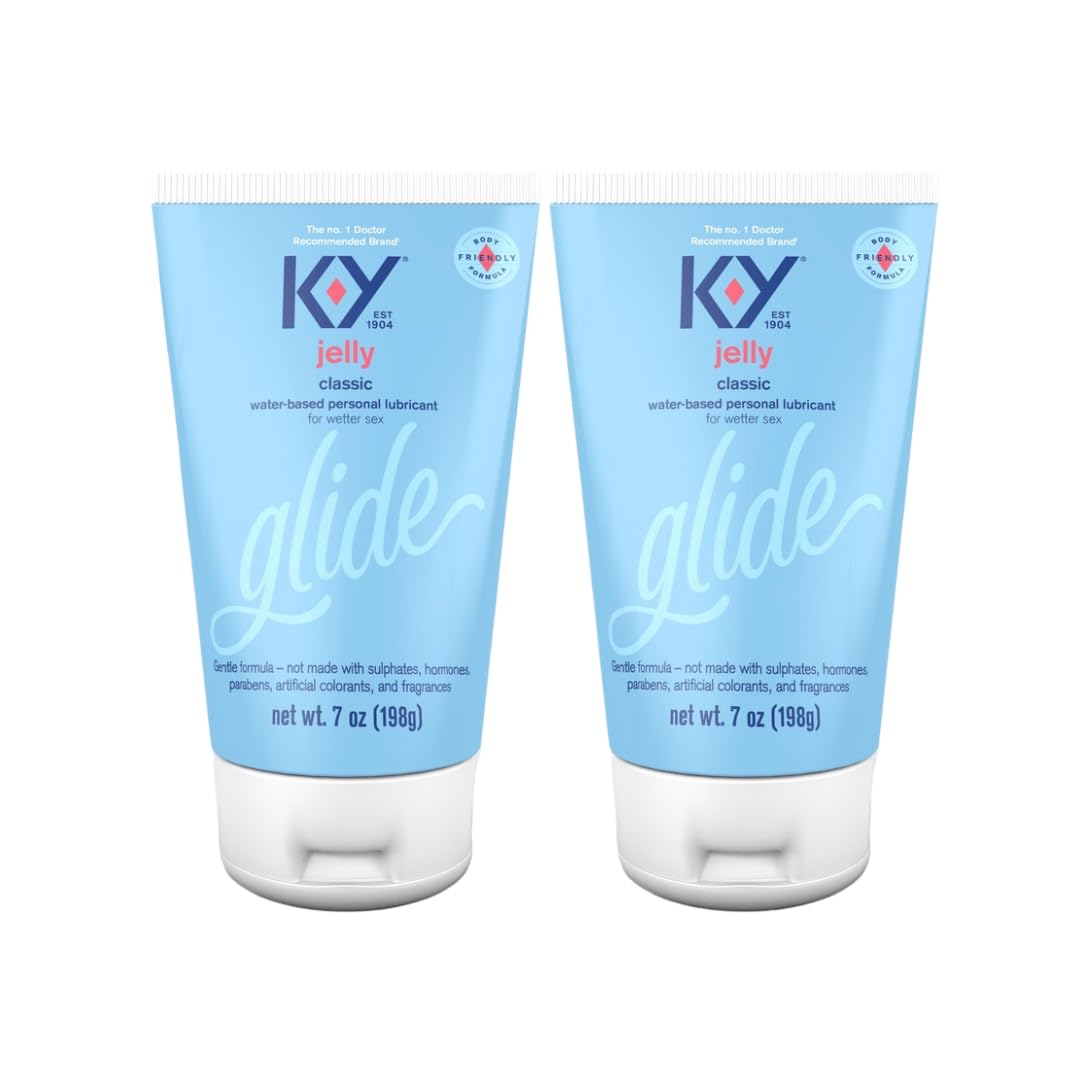 K-Y Jelly Classic Water-Based Personal Lubricant, Water Based Lube Helps Relieve Discomfort, 7 FL OZ (Pack 0f 2)