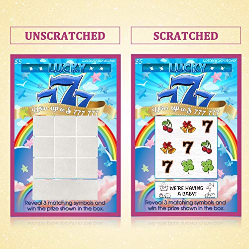 Image of Frienda 20 Pcs Pregnancy Announcement Scratch off Cards 4 x 6 Inch Baby Announcement Fake Lottery Tickets Pregnancy Reveal Creative Ideas for Surprising Future Dad, Family and Friends