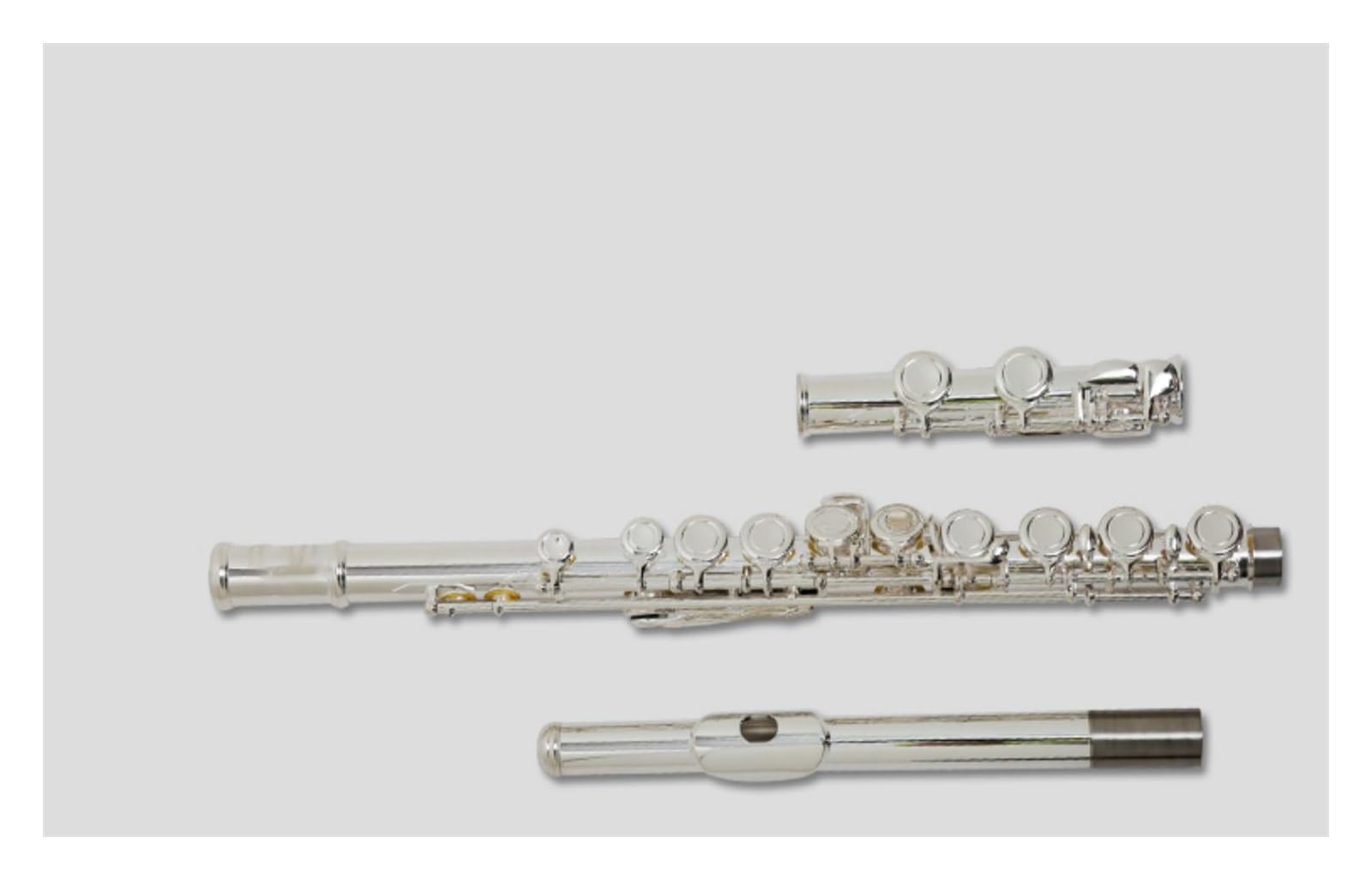 flauta de instrumento musical Flauta profesional 16 agujeros cerrados bañada en plata tono brillante