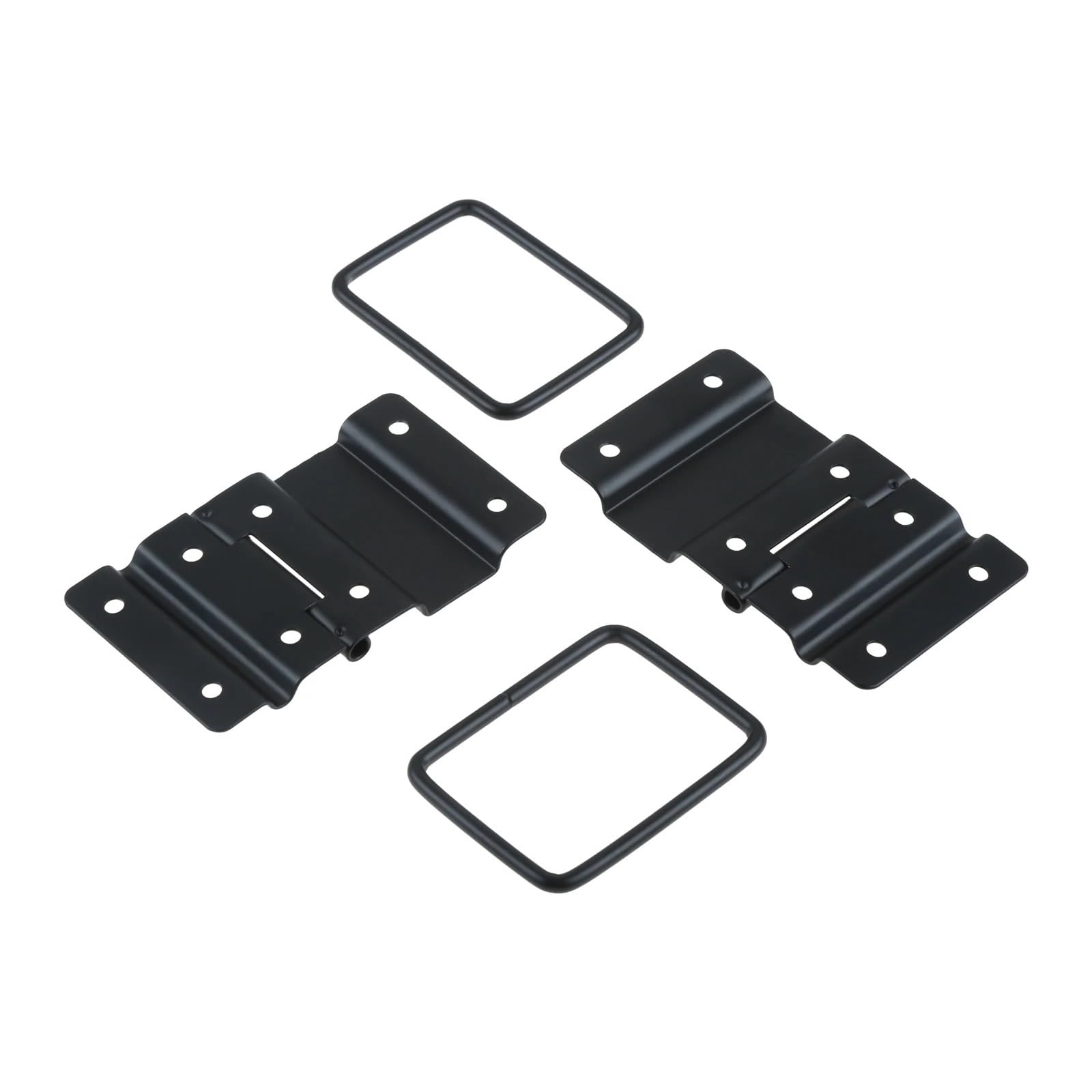 Kdhcvkz Black 2Pcs Hinges 85 * 50Mm 8 Holes Silver/ Furniture Hinges(Black)