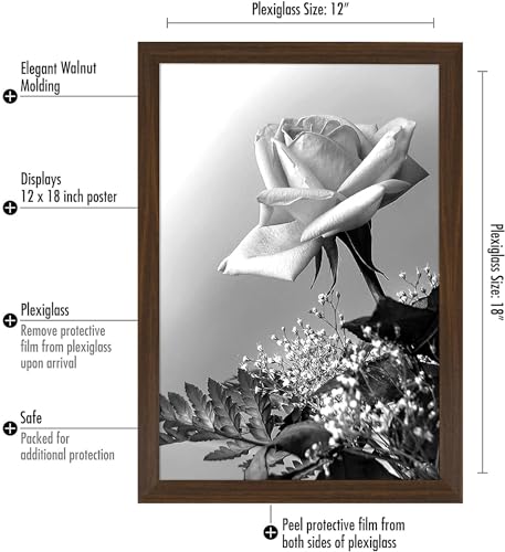 Cadre pour poster 12x18 cm noyer horizontal vertical - 3
