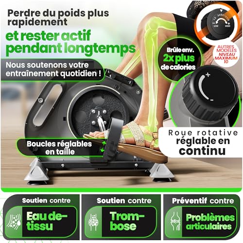 Ultrasport Mini Bike, vélo d'exercice Compact, Exercice pour Les Bras et Les Jambes, Exercice à pédales, idéal pour Les Personnes âgées – Image 4