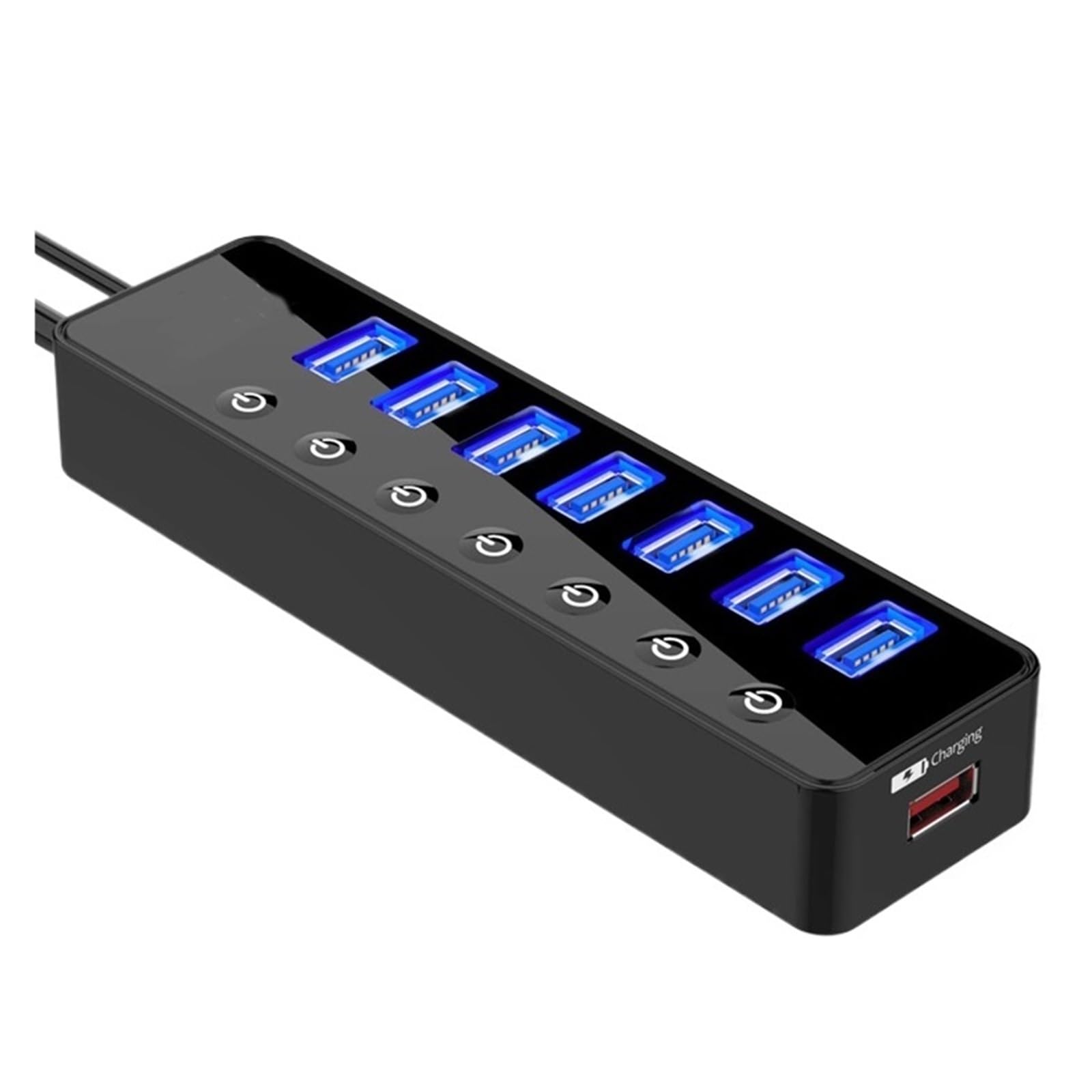 Caricatore HUB USB 3.0 Multi Porta 4/7 For Accessori For Laptop PC Con Adattatore Di Alimentazione Capacità Di Ricarica Rapida(7 port with plug)