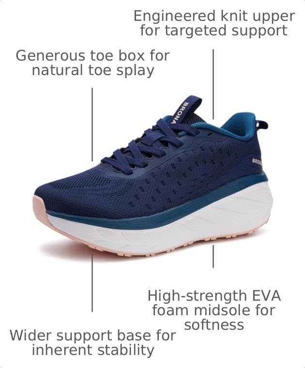 Image of BRONAX Womens High-Impact Cushion Thick Sole Wide Toe Box Shoes S600