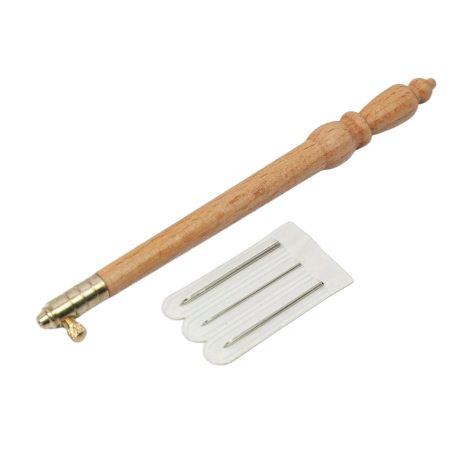 Tsophreniq Embroidery Hook Wood Handle with Needle (0.8mm, 1.0mm, 1.2mm) French Beading Hook for Embroidering Sequins Beads French Crochet