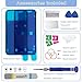 15 Back Glass Replacement with Metal Camera Frame and Lens Glass &Magnet for iPhone 15 (6.1-inch Blue) & Includes Replacement Tools