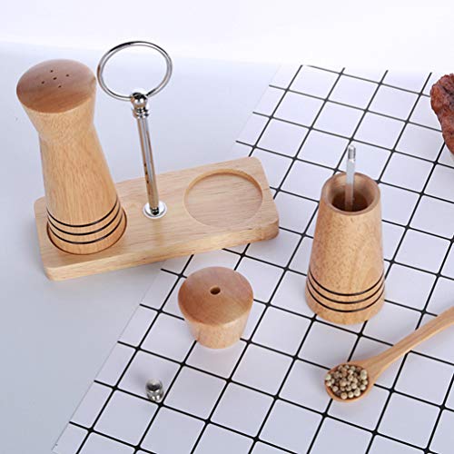 Conjunto de moedores de sal e pimenta Hemoton moedor de madeira e pimenta moedor manual ferramenta d