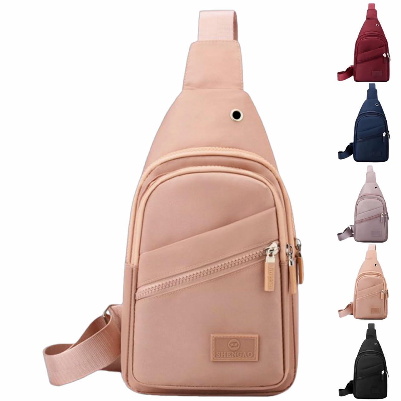 Crossbody Bags for Women Men, Sling Backpack with USB Port, Chest Bag for Running, Cycling, Hiking, Workouts, Travel