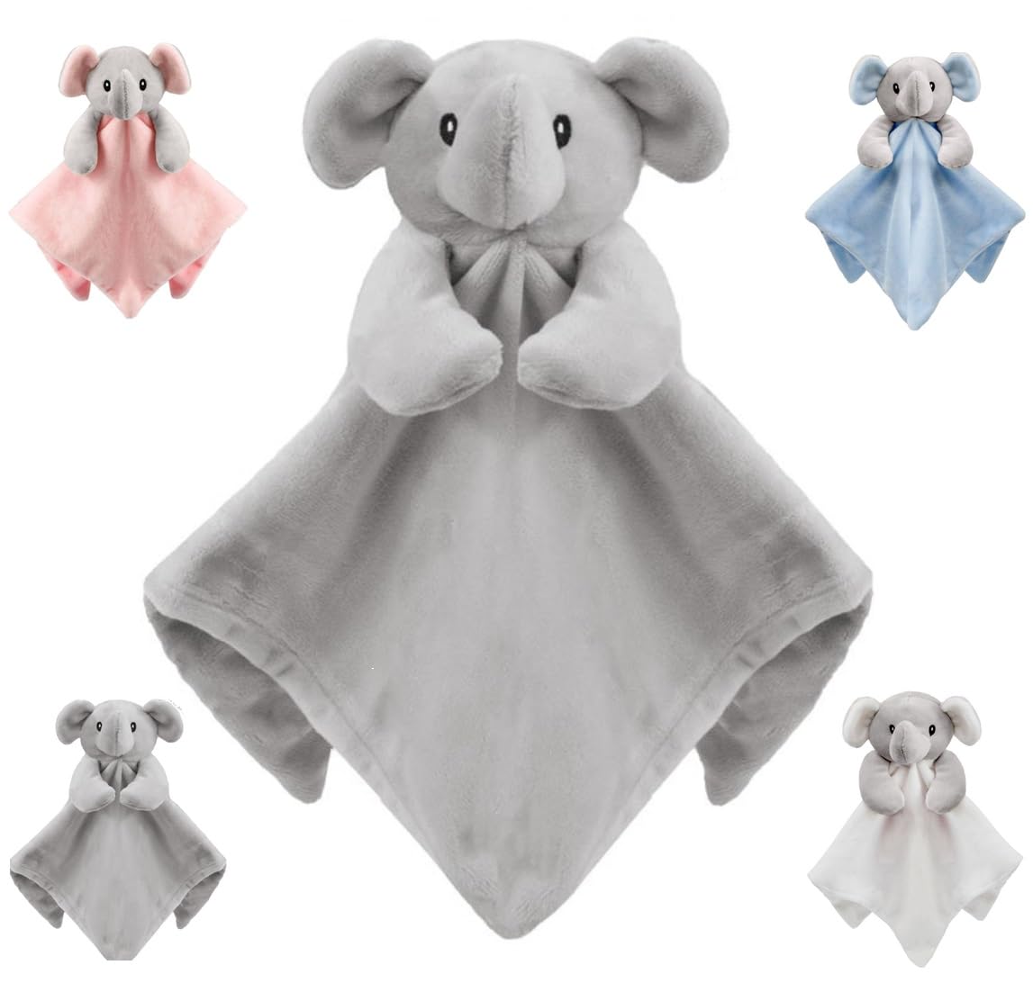 Onlybee Men's Grey Baby Boys Or Girls Elephant Snuggle Comforter Blanket (, Baby)