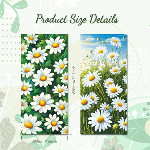 Image of Peacoblue Wheelie Bin Stickers 2 Sheets Daisy and Butterfly Sticky Dustbin Stickers Decals, 15 inch x 32 inch Waterproof Large Wraps for Trash Cans Bins Fridges Door Wall Garden Outdoor Indoor Patio Decor