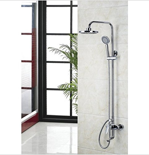 Ensemble de douche pluie 20,3 cm avec mitigeur mural et pommeau à main Gowe