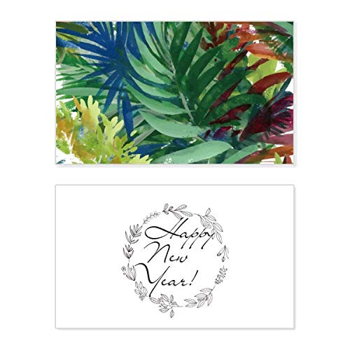 Tarjeta de mensaje floral trópico para felicitaciones de Año Nuevo