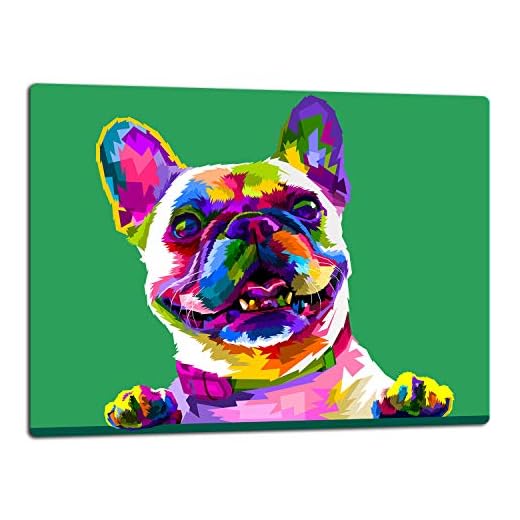 TMK | Glasskärbräda, spisskyddsplatta ceranfält 1-telig 52 x 40, glasskärplatta, stänkskydd, universal glasplatta, kök, hund