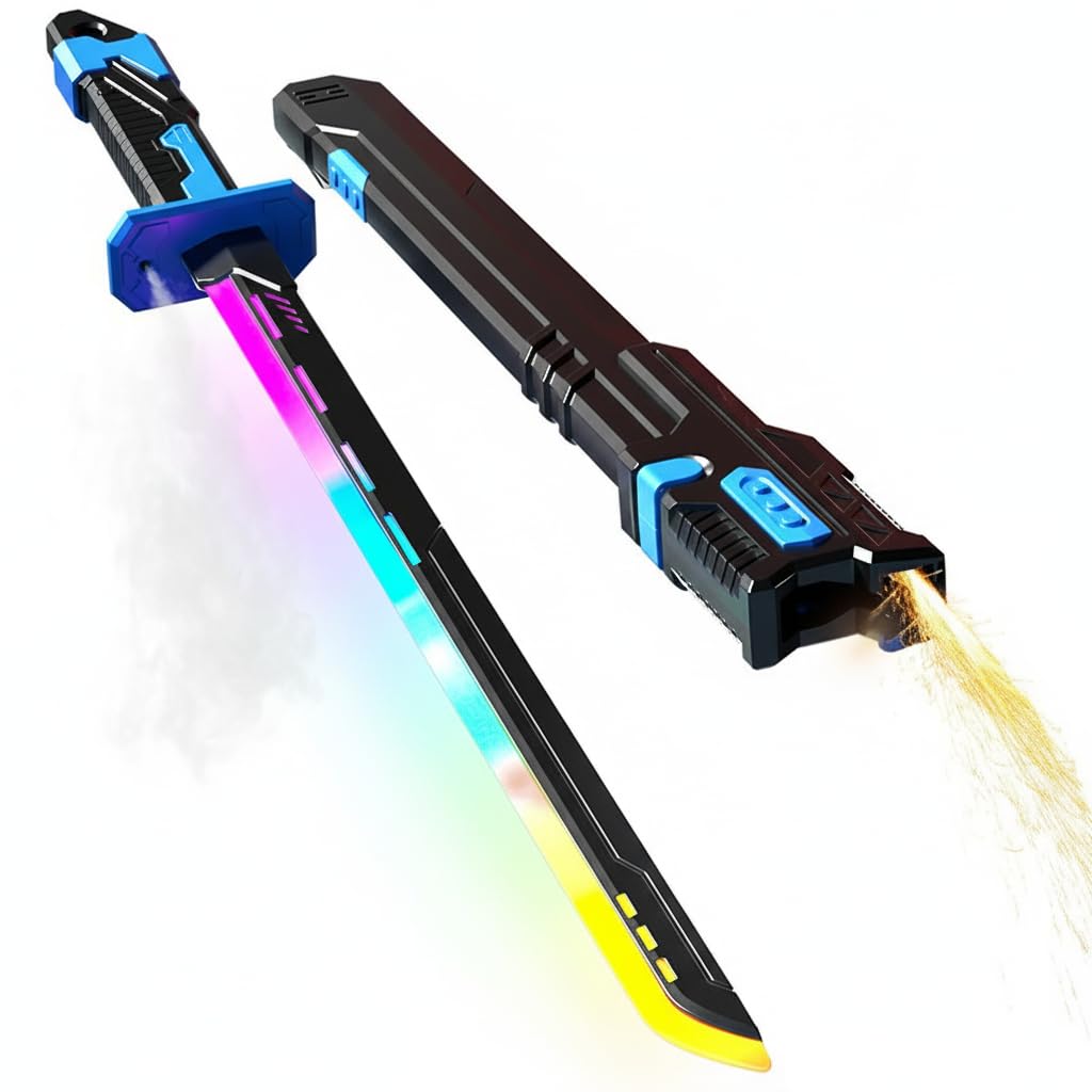 Sxhlseller Épée Lumineuse LED de 30,71 Pouces | Sabre Clignotant Multicolore avec Effets Sonores pour Jeux de Rôle et Performances sur Scène