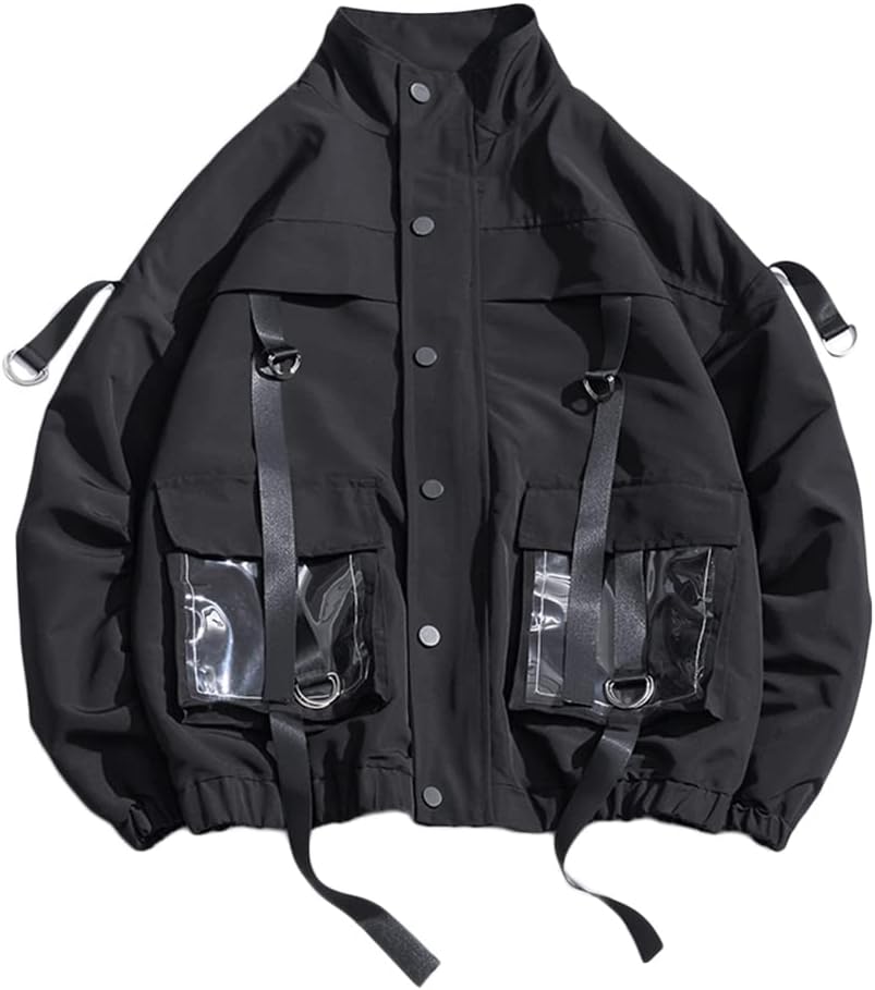 ORANDESIGNE Men's Techwear Jacket Casual Wind Jacket