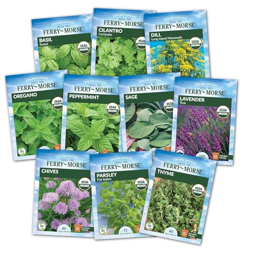 Image of Ferry-Morse Herb Seed Kit - Organic, High Germination Rate, GMO Free - 10 Pack