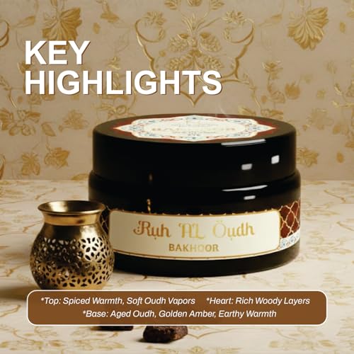 Image of Devdarshan Ruh Al Oudh Bakhoor (50g) Pack of 1 | Premium Long-Lasting Oriental Aroma | Natural Resin for Home Fragrance, Meditation & Relaxation | Luxurious Scented Bakhoor