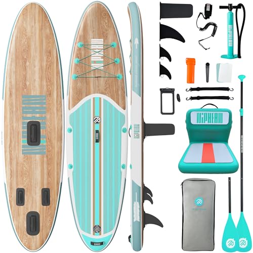 Niphean Paddle Board with Seat, 10’6’’ Paddleboard Inflatable Paddle Board with Seat Anti-Slip EVA Deck and StabilTrac Fin, Inflatable Paddle Boards for Adults & Youth of All Skill Levels
