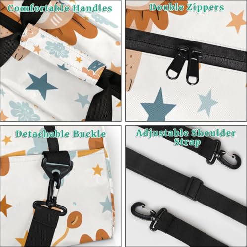 Lion Kids Duffle Bag, Overnight Weekender Bag Travel Duffle Bag Carry-On Tote for Swim Sport Gym Bag for Boys Girls4