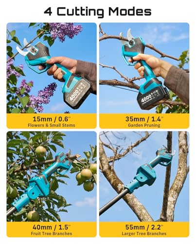 Image of SEESII 2-in-1 Pole Electric Pruning Shears, 2.2 inch Cut Cordless Pole Pruner