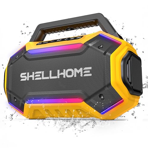 ShellHome Bluetooth 6.0 Speakers Outdoor, 80W(Peak) Loud Speaker with Bass,