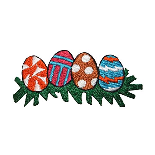 Id 3338 Easter Eggs In Grass Patch Spring Decoration Embroidered Ironon Applique #TOP21