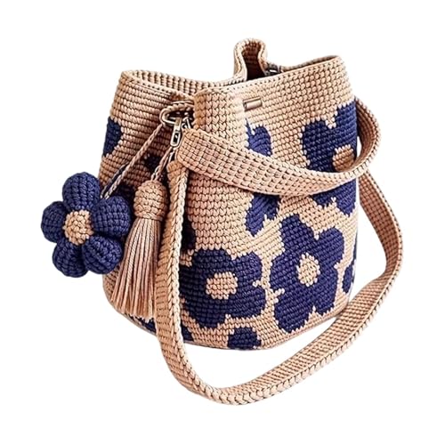 Sac cabas au crochet à motif floral bohème avec tissage souple et résistant