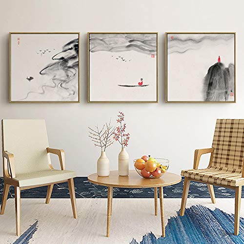 Affiche de paysage minimaliste et décoration maison salon 3 pièces 80x80cm