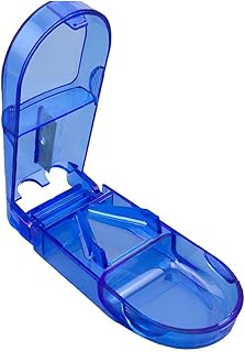 Odoukey Diviseur de pilules Diviseur en Plastique Sparter Splitter Splitter avec Design Ergonomique pour Couper Les Petites pilules et Les Grandes pilules Bleue