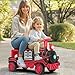JOYLDIAS 2 Seater Ride On Train, 12V Kids Ride On Toy with Music, Train Honk, Lights, High/Low Speed and Storage, Red