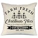 AENEY Farmhouse Christmas Plaid Pillow Cover 18x18 inch Farm Fresh Christmas Tree Buffalo Check Throw Pillow for Christmas Decor Buffalo Plaid Christmas Decorations Throw Pillow Cover