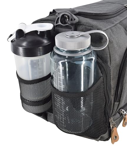 Ultimate Gym Bag 2.0: The Durable Crowdsource Designed Duffel Bag with 10 Optimal Compartments Including Water Resistant Pouch (Charcoal, Medium (20")) (Charcoal) - Thumbnail 7