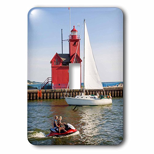 Interrupteur à bascule motif phare pour remplacer plaque murale - 2