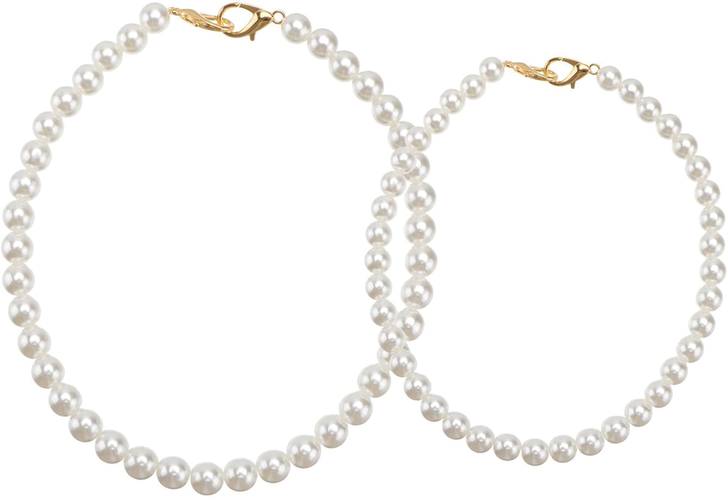 2pcs Pearl White Replacement Bag Shoulder Strap Chain for Women