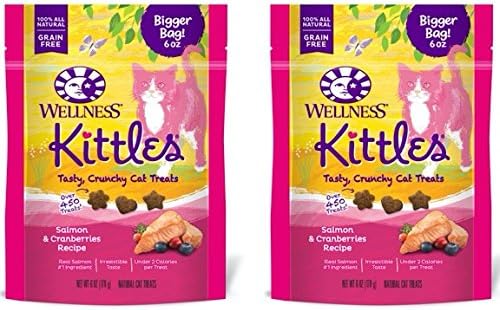 Wellness Kittles Cat Treat Value Pack - Salmon & Cranberries Flavor - 6 oz Each (2 Pack)
