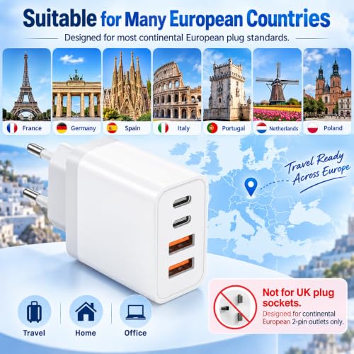 45W USB-C Charger, European Plug for Phone 16/15/14/13/12/11 - image 2