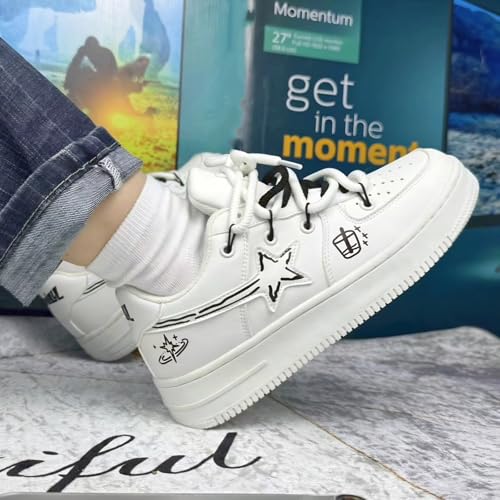 Star Graffiti Platform Shoes Fashion Chunky Sneakers Women Casual Aesthetic Basketball Skateboard Shoes Couple Shoes4
