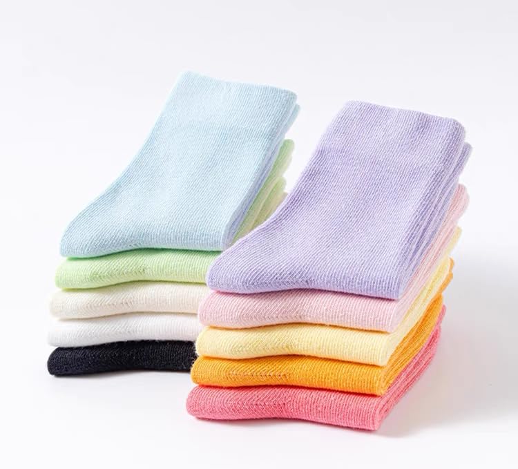 Toptim Kids Girl Crew Socks Colorful Lightweight Cotton Casual Sock4