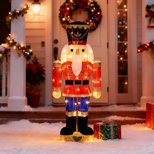 Hausse Lighted Christmas Outdoor Decor, 37.5" Height Pre-Lit 3D Tinsel