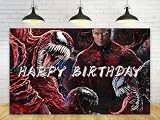 Super Hero Backdrop for Birthday Party Decorations Venom Background for Baby Shower Party Cake Table Decorations Supplies Superhero Theme Banner 5x3ft