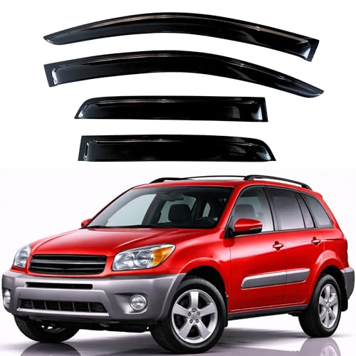Image of KPY Rain Guards Fit for 2001-2005 Toyota Rav4, Out-Channel Window Visors Vent Wind Deflectors 4PC, Car Accessories for 01-05 Rav4