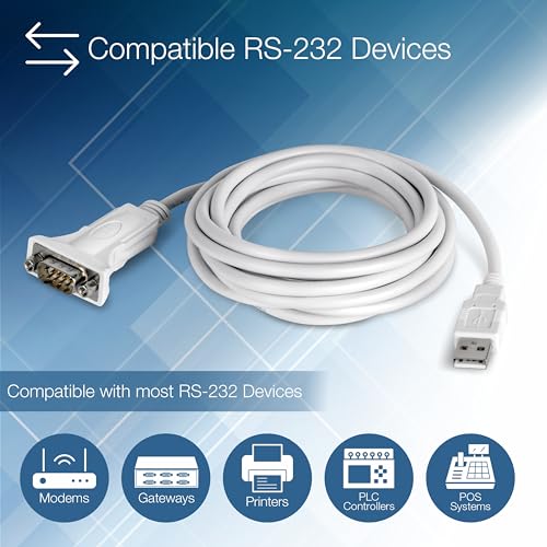 Image of TRENDnet USB to Serial Adapter, TU-S910, 3m (10 Feet), USB to RS-232 Serial Converter, Windows and Mac Compatible, White (Pack of 5)