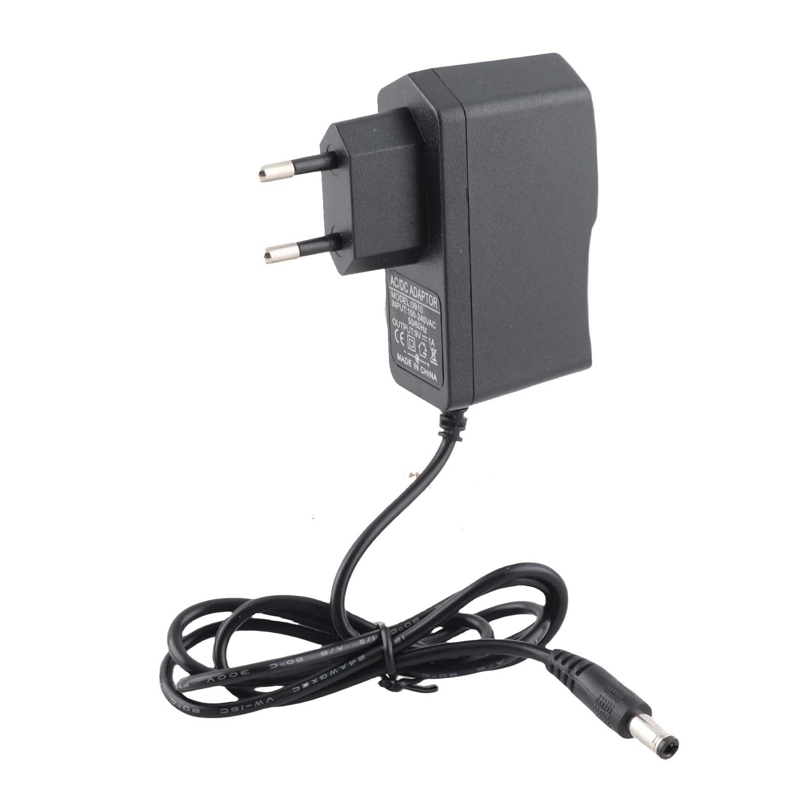 Zasilacz do gitary, zasilacz 9V AC/DC Zasilacz do klawiatury cyfrowej, pianina elektrycznego, gitary elektrycznej, pojedynczego efektora 100-240V (wtyczka EU)