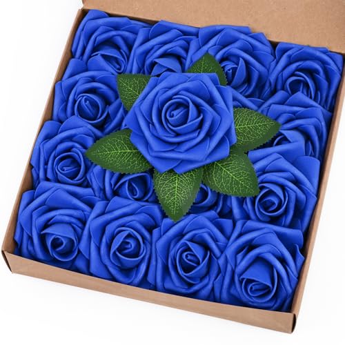 BLEUM CADE 16Pcs Artificial Flowers Fake Roses with...
