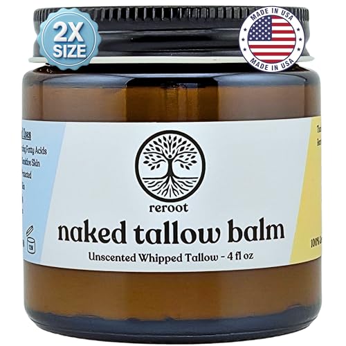 Image of Beef Tallow for Skin | NAKED TALLOW BALM | 1 Ingredient - 100% Grass Fed Beef Tallow | Beef Tallow for Body & Face | Whipped & UNSCENTED for Sensititve Dry Skin, Babies, Eczema, Psoriasis, Rosacea (4oz)