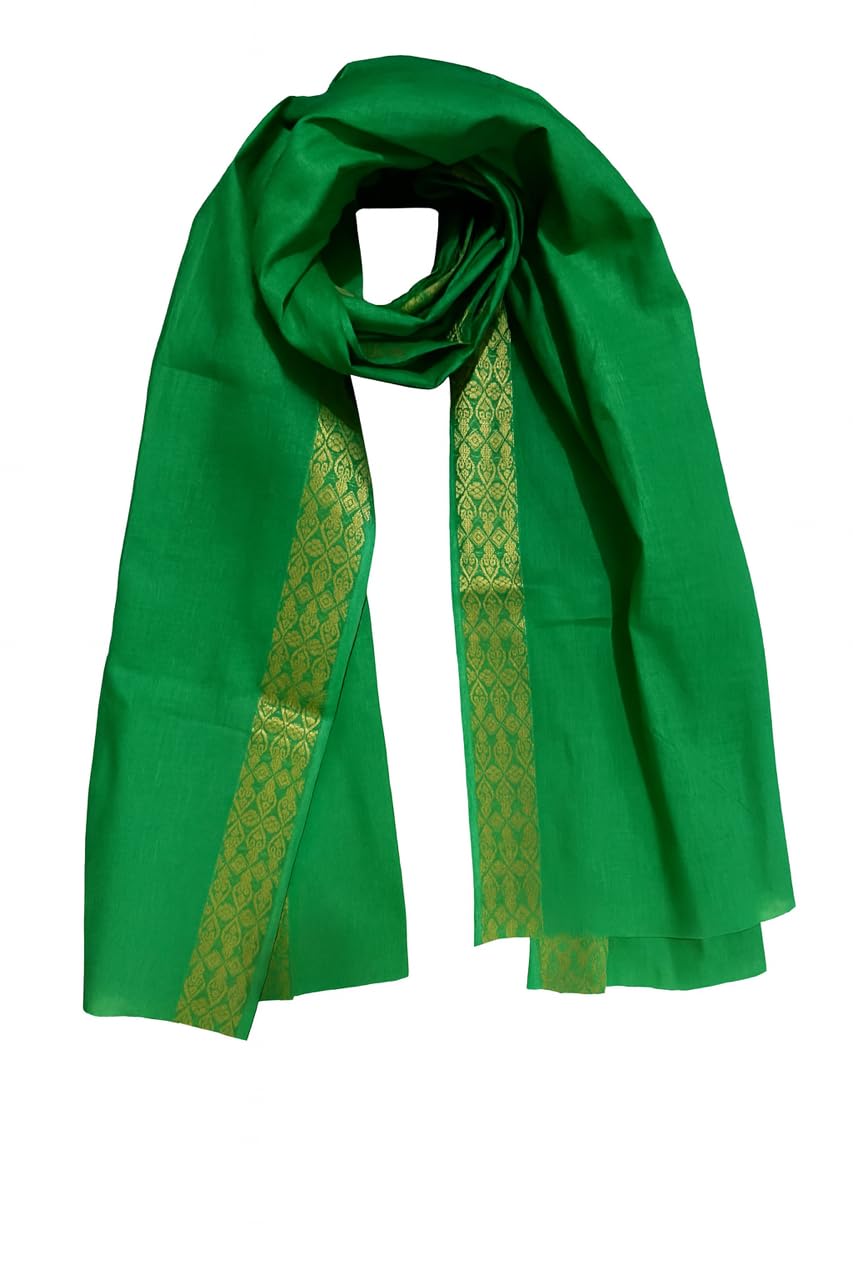 Premium Green with Golden Border Cotton Gamcha for Men, Traditional Classic Style, Hand Wash Only, Free Size-image-38