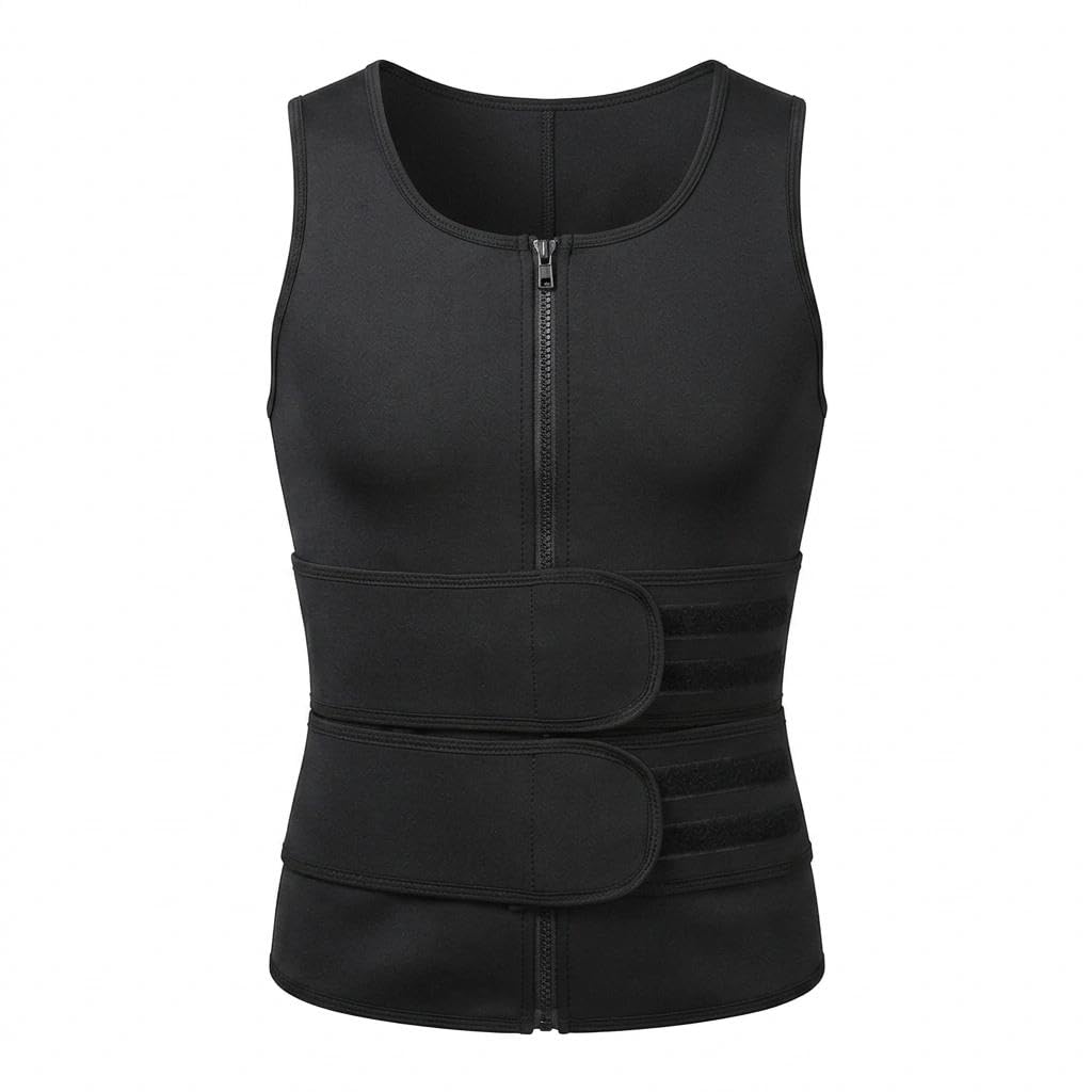 ARCSUN Faja Reductora Unisex Cremallera y Doble Cinturón Sudoración