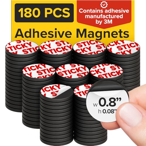 Sticky Flexible Adhesive Magnets for Crafts, 0.8"x0.08" (20x2mm), 180 pcs